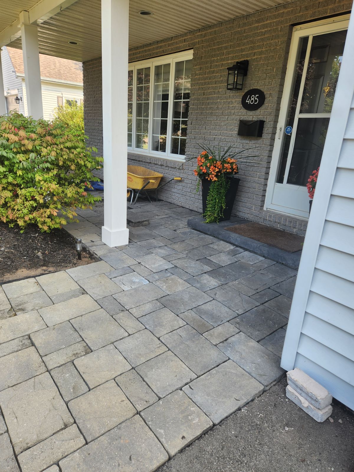 Completed paver entryway at residential home